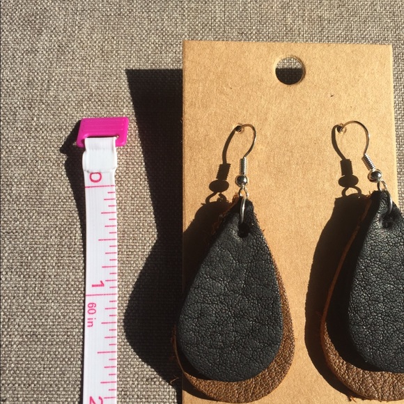 Sterling and Leather earrings NEW - Picture 2 of 2